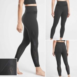 Athleta Luxe Mesh 7/8 Tight, Black, 1x
